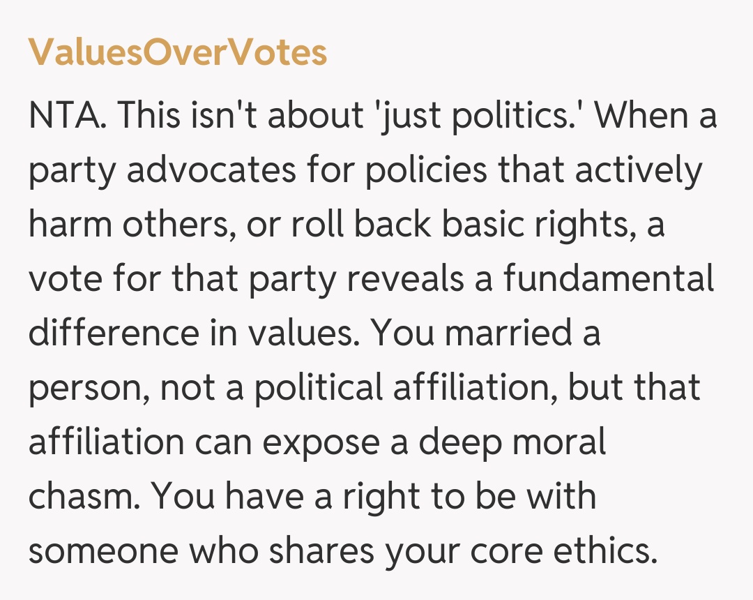 Comentariu de la ValuesOverVotes