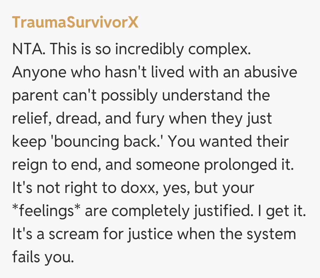 Comentariu de la TraumaSurvivorX