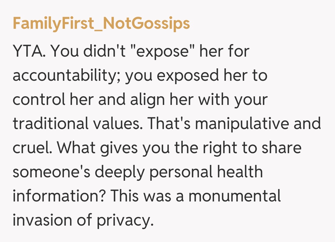 Comentariu de la FamilyFirst_NotGossips