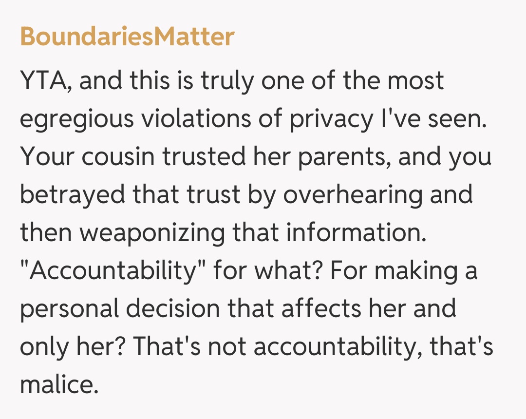 Comentariu de la BoundariesMatter