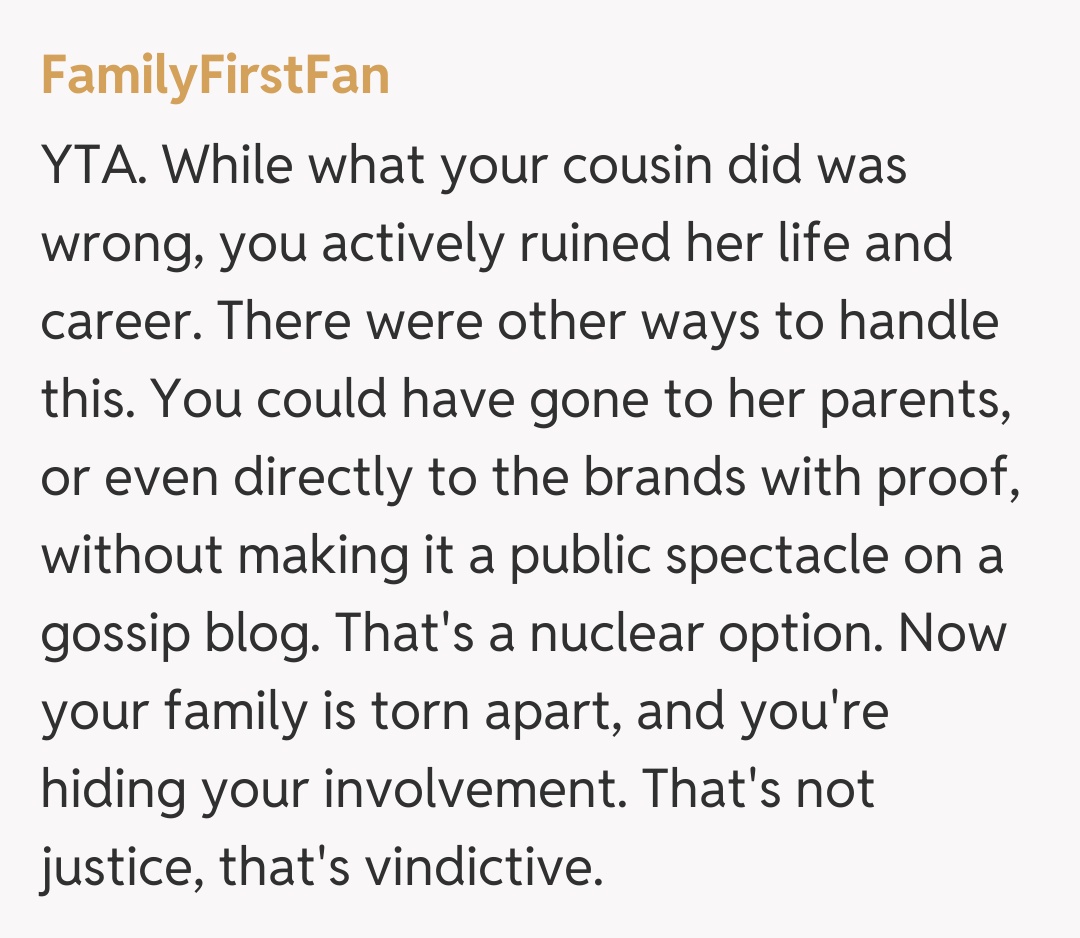 Comentariu de la FamilyFirstFan