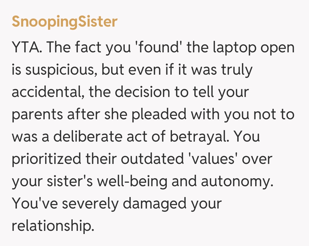 Comentariu de la SnoopingSister