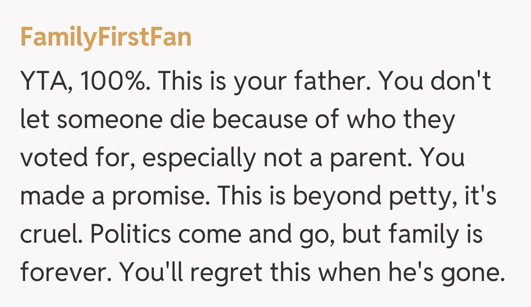 Comentariu de la FamilyFirstFan