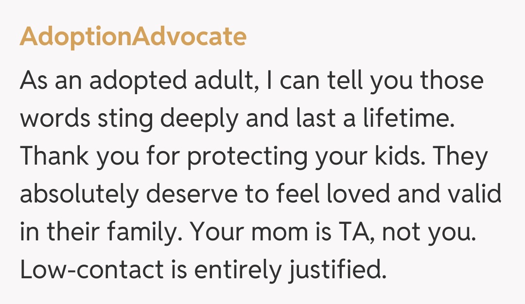 Comentariu de la AdoptionAdvocate