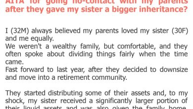 Photo of AITA for going no-contact with my parents after they gave my sister a bigger inheritance?