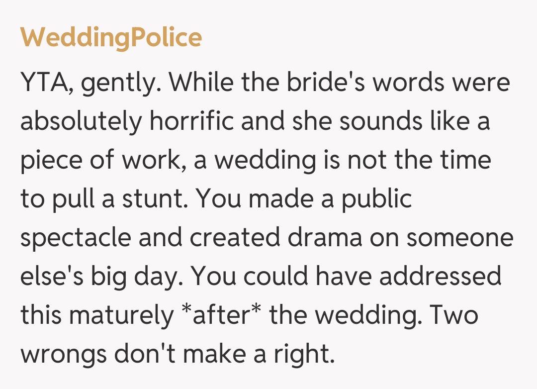 Comentariu de la WeddingPolice