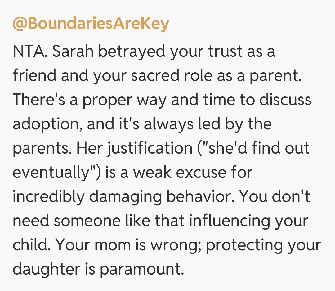 Comentariu de la @BoundariesAreKey