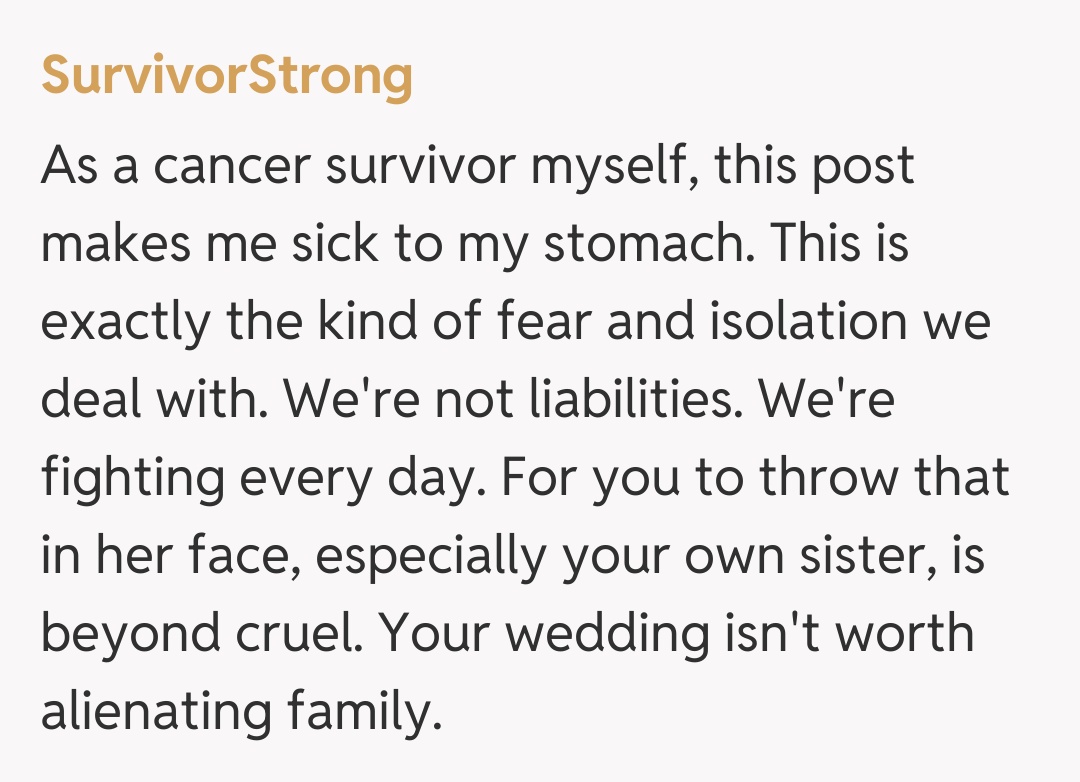 Comentariu de la SurvivorStrong