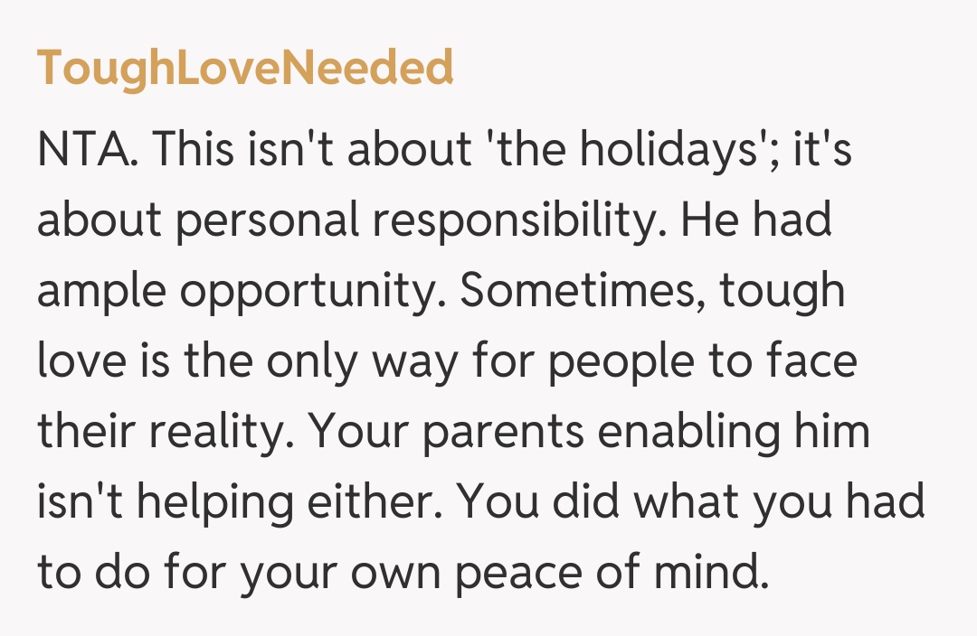 Comentariu de la ToughLoveNeeded