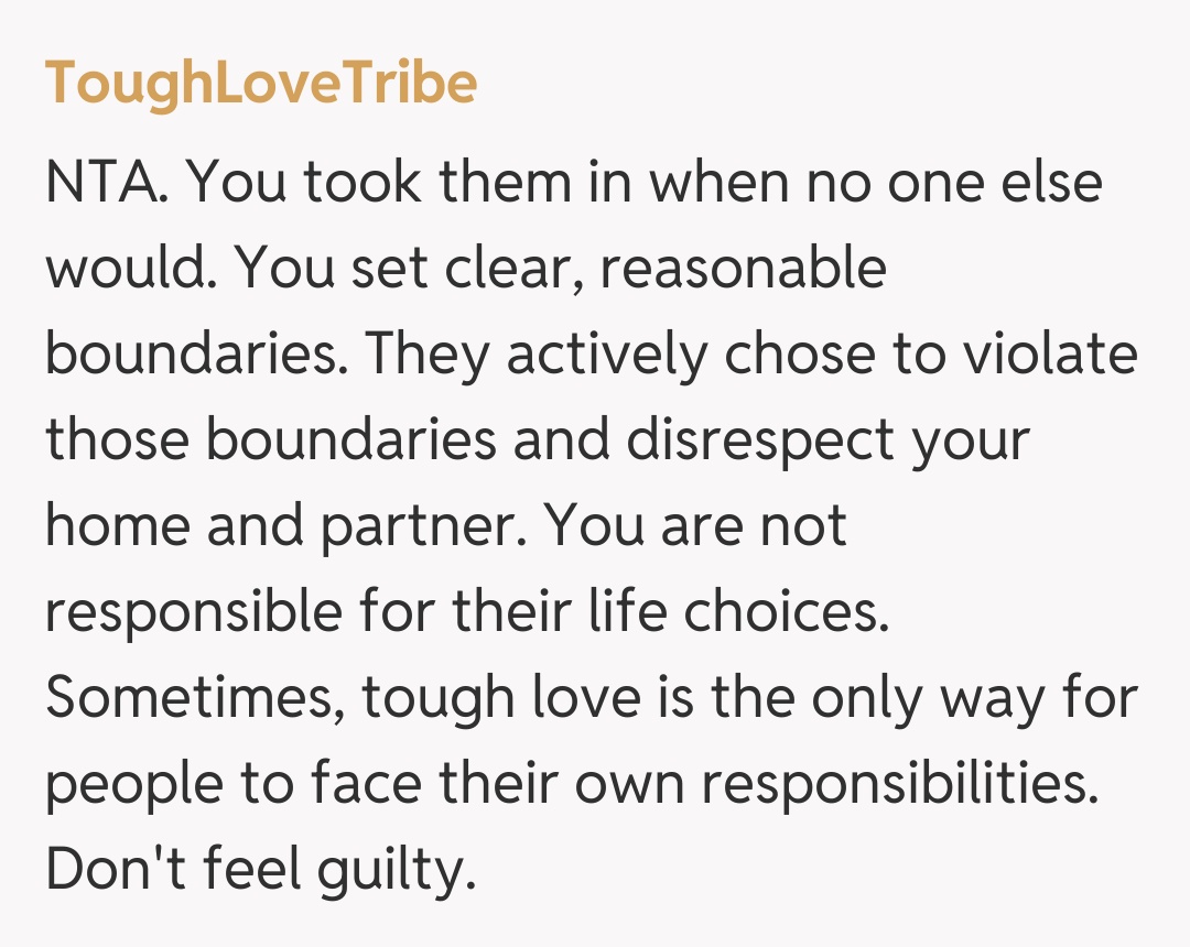 Comentariu de la ToughLoveTribe
