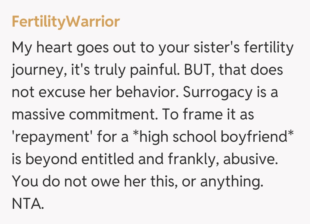 Comentariu de la FertilityWarrior