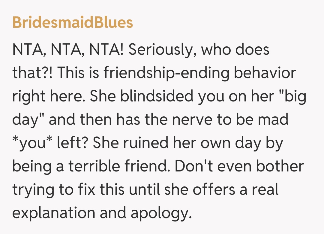 Comentariu de la BridesmaidBlues