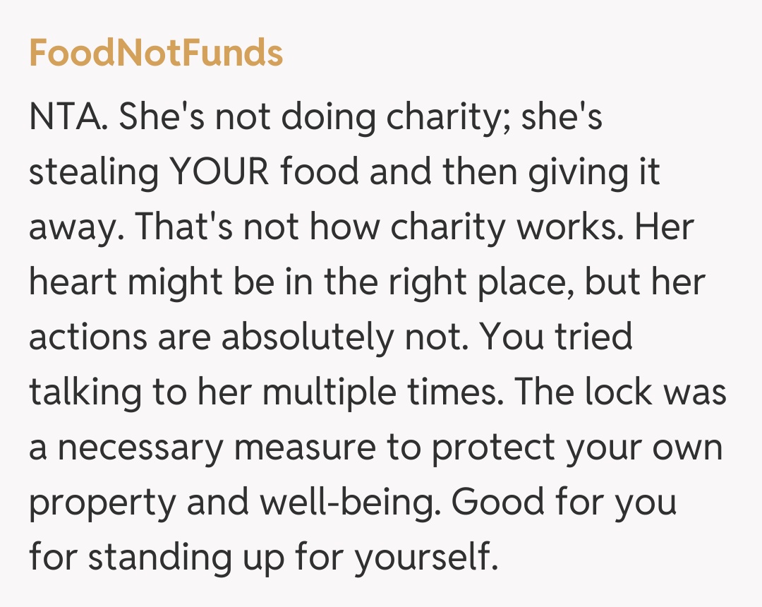 Comentariu de la FoodNotFunds