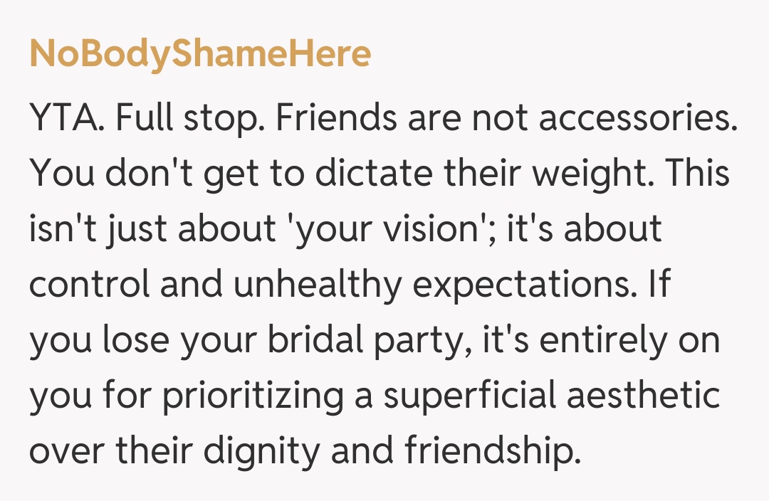 Comentariu de la NoBodyShameHere