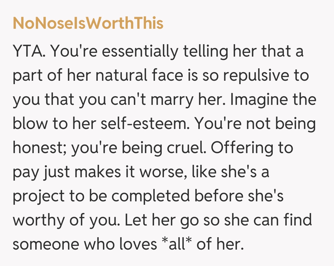 Comentariu de la NoNoseIsWorthThis