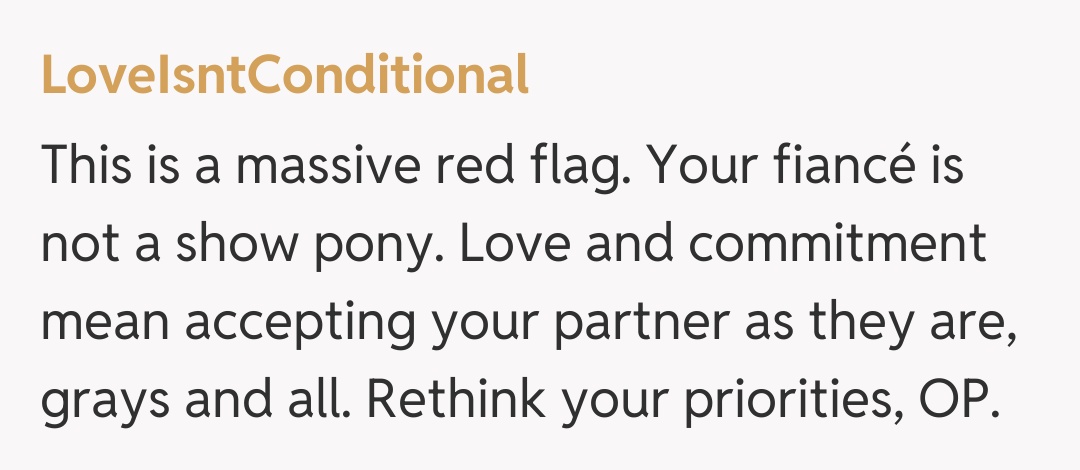 Comentariu de la LoveIsntConditional