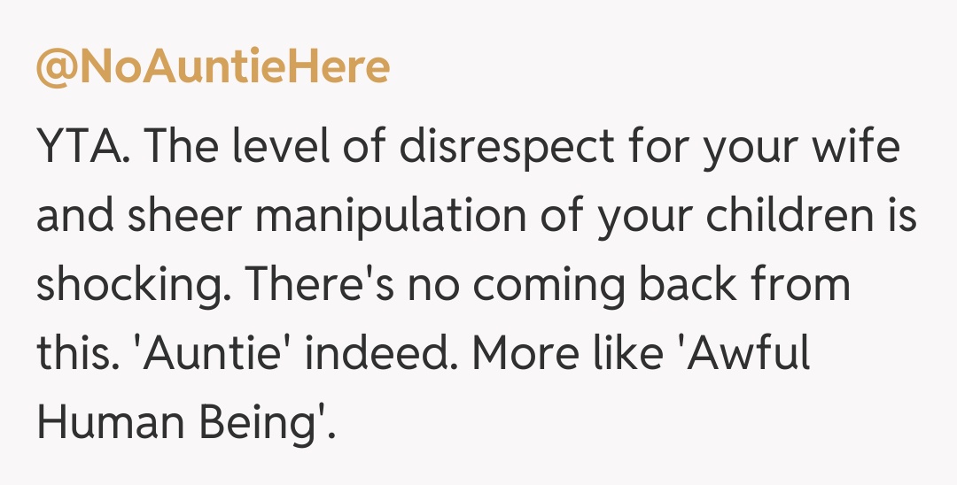 Comentariu de la @NoAuntieHere