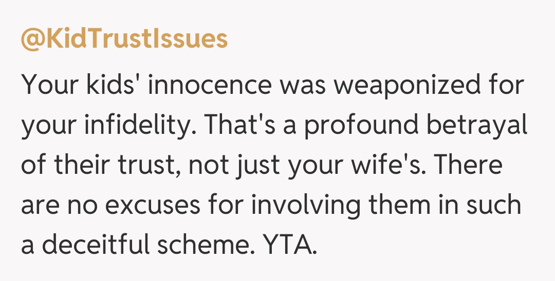 Comentariu de la @KidTrustIssues