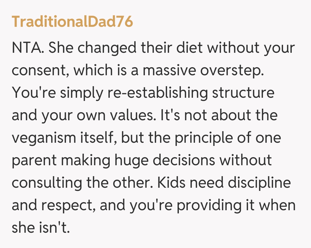 Comentariu de la TraditionalDad76