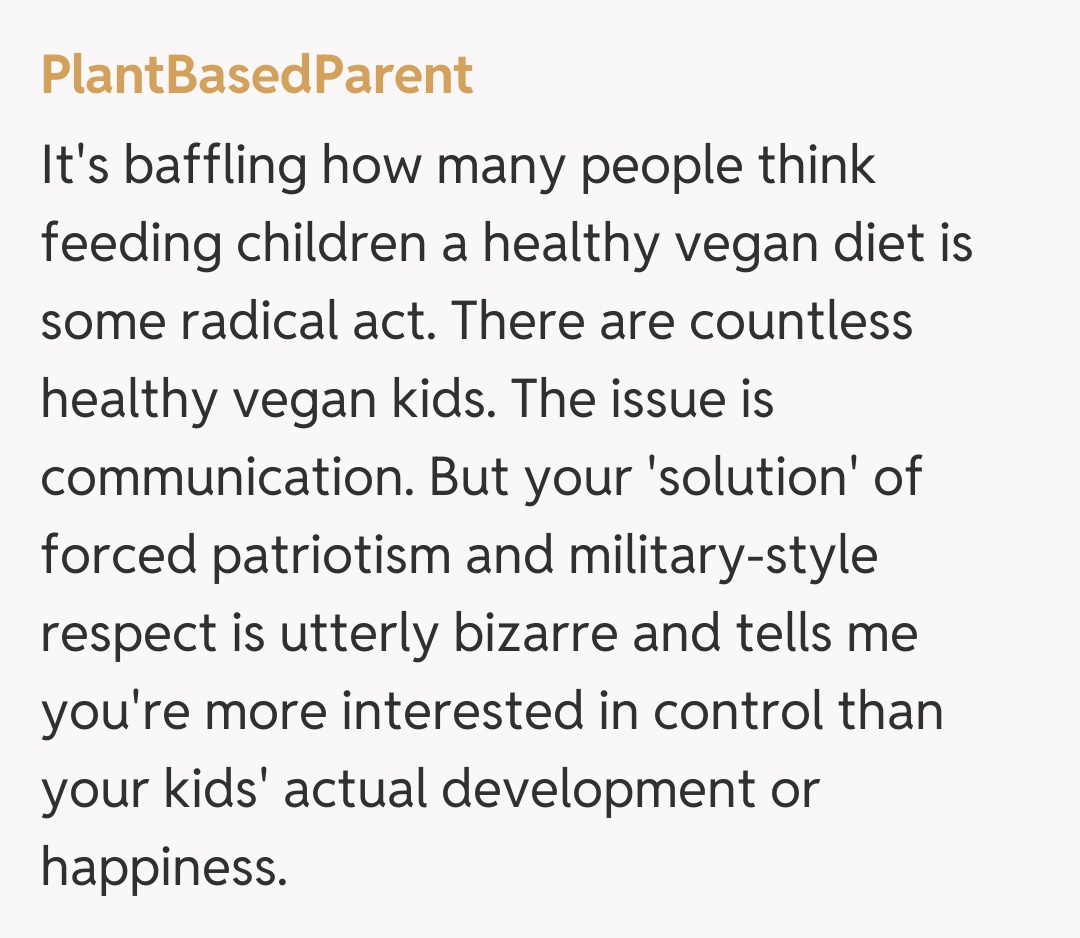 Comentariu de la PlantBasedParent