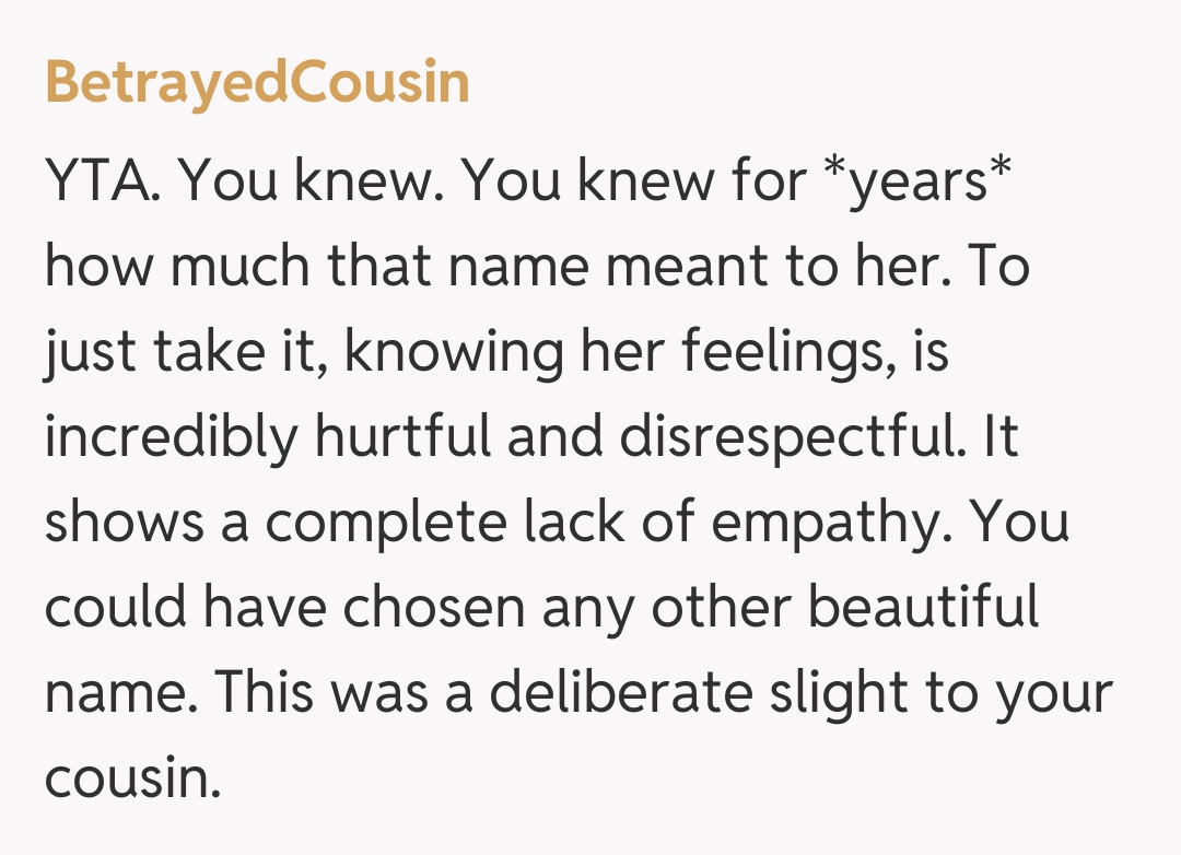 Comentariu de la BetrayedCousin