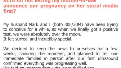 Photo of AITA for not letting my mother-in-law announce our pregnancy on her social media first?