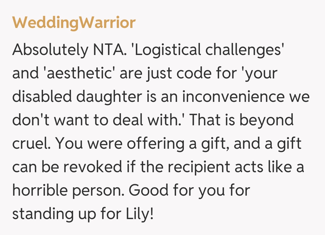 Comentariu de la WeddingWarrior