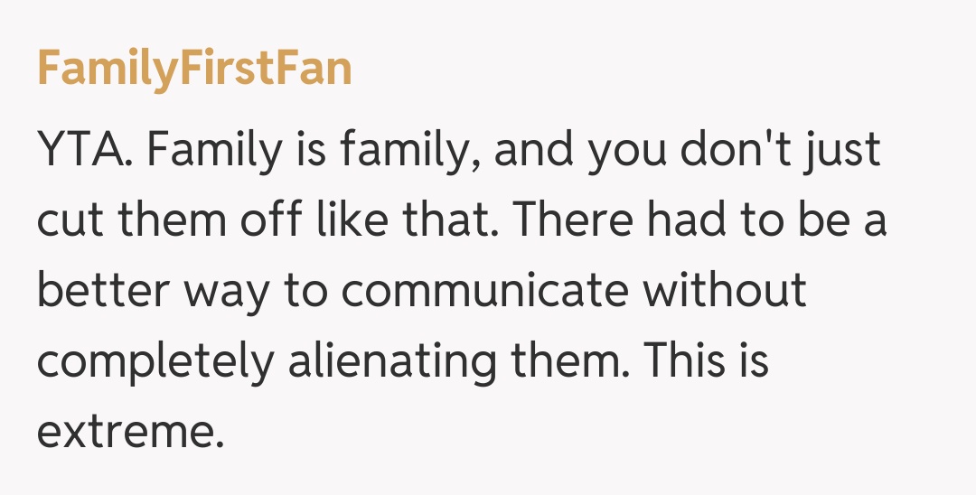 Comentariu de la FamilyFirstFan
