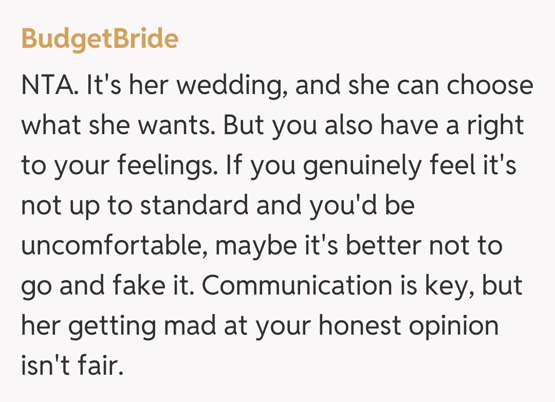 Comentariu de la BudgetBride