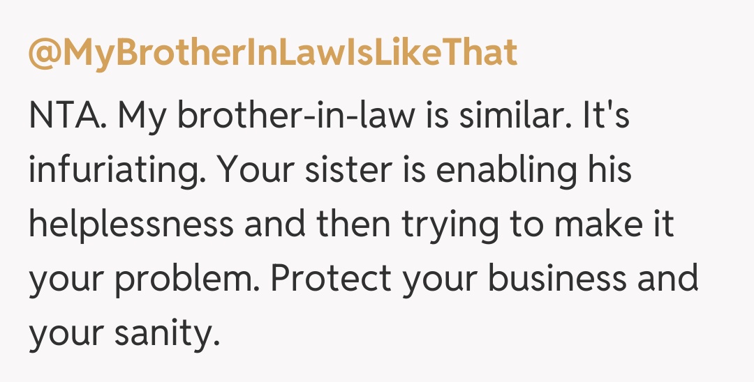 Comentariu de la @MyBrotherInLawIsLikeThat