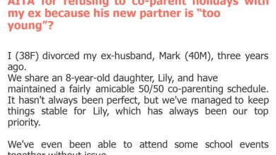 Photo of AITA for refusing to co-parent holidays with my ex because his new partner is “too young”?