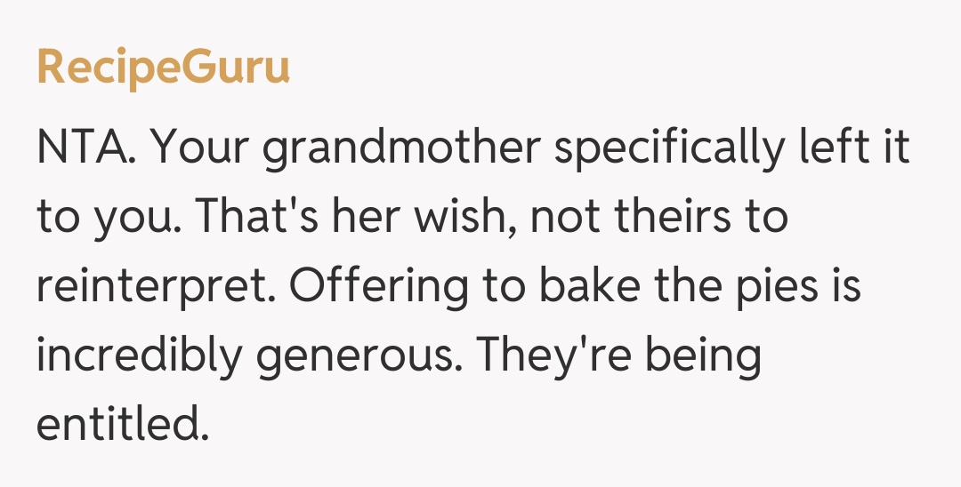 Comentariu de la RecipeGuru