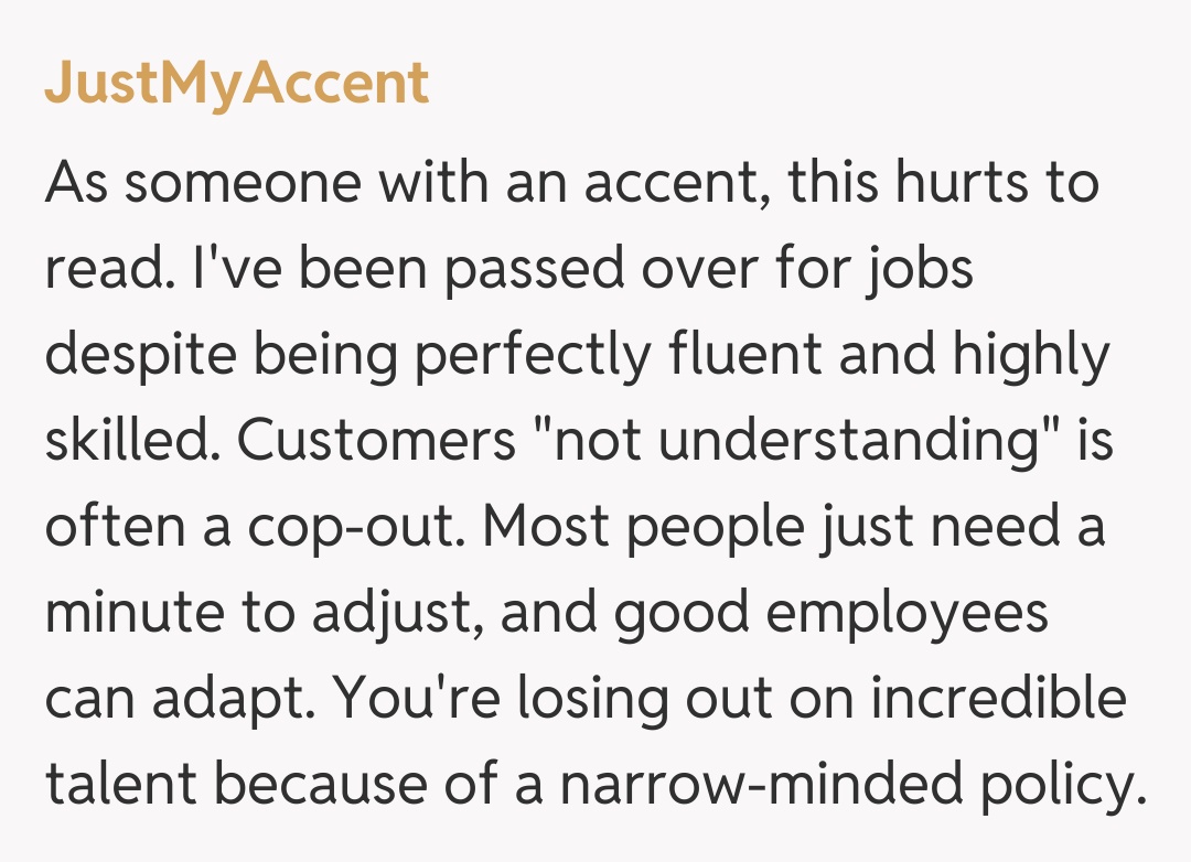 Comentariu de la JustMyAccent