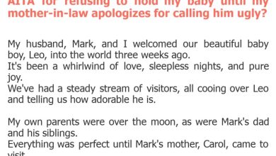 Photo of AITA for refusing to hold my baby until my mother-in-law apologizes for calling him ugly?