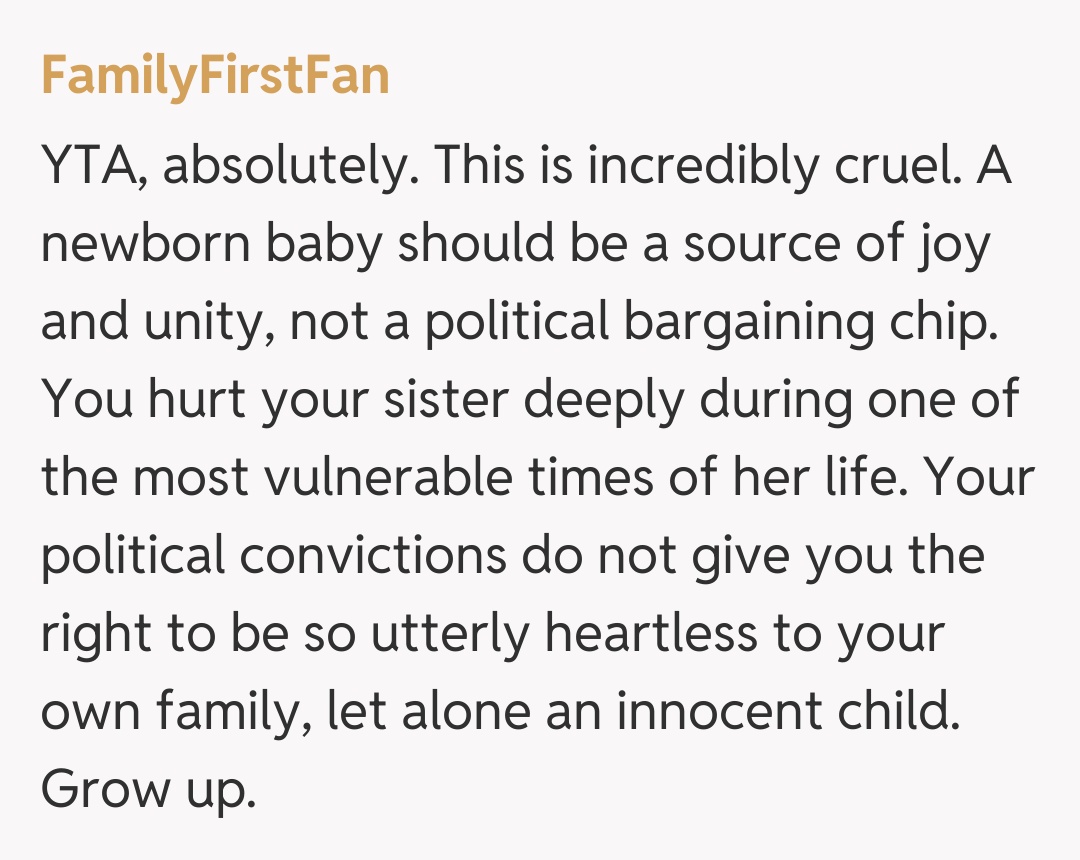 Comentariu de la FamilyFirstFan