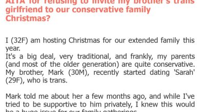 Photo of AITA for refusing to invite my brother’s trans girlfriend to our conservative family Christmas?