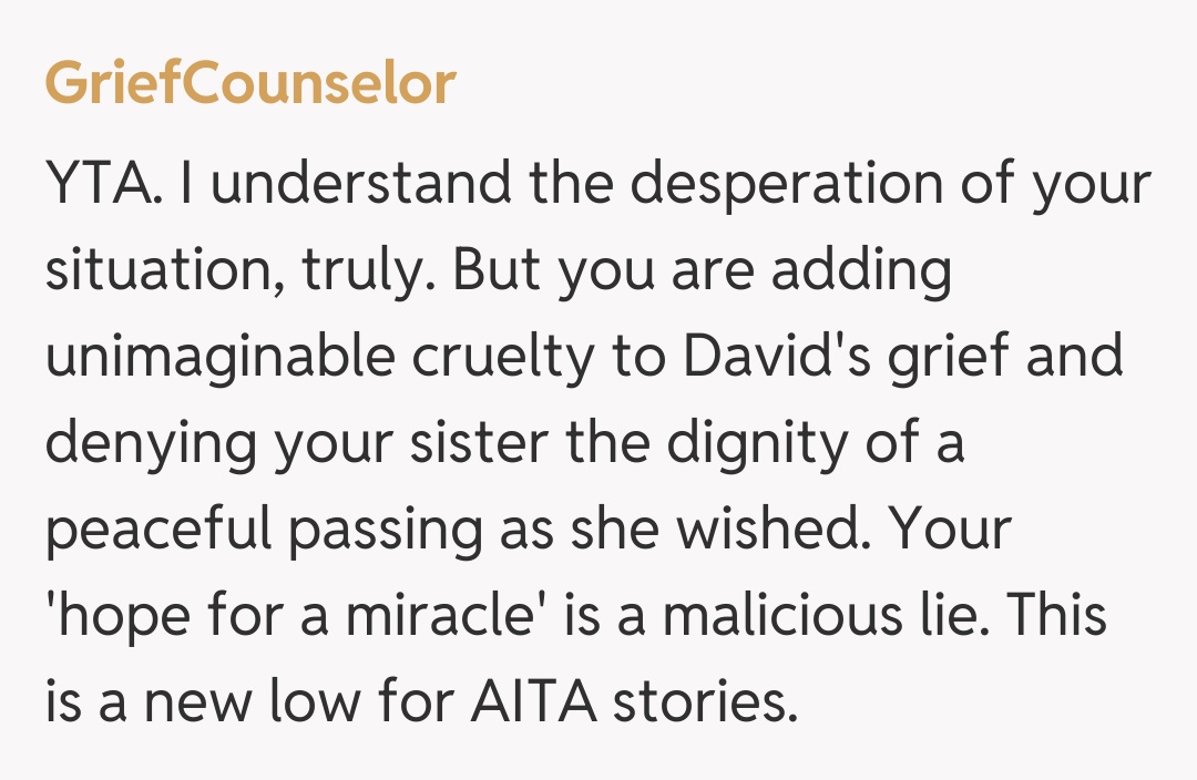 Comentariu de la GriefCounselor