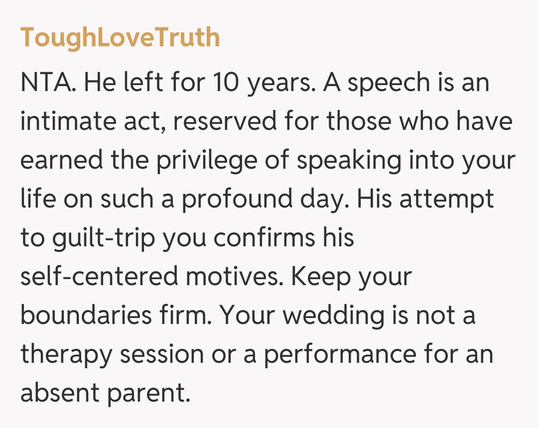 Comentariu de la ToughLoveTruth