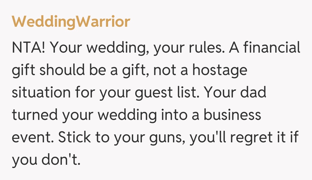 Comentariu de la WeddingWarrior