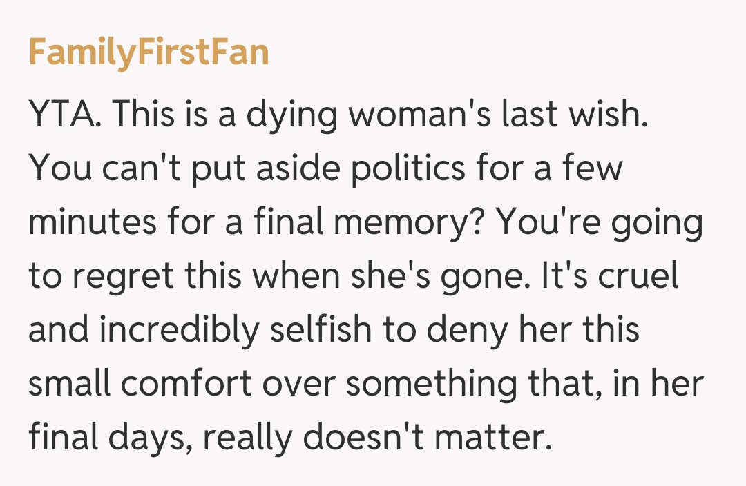 Comentariu de la FamilyFirstFan