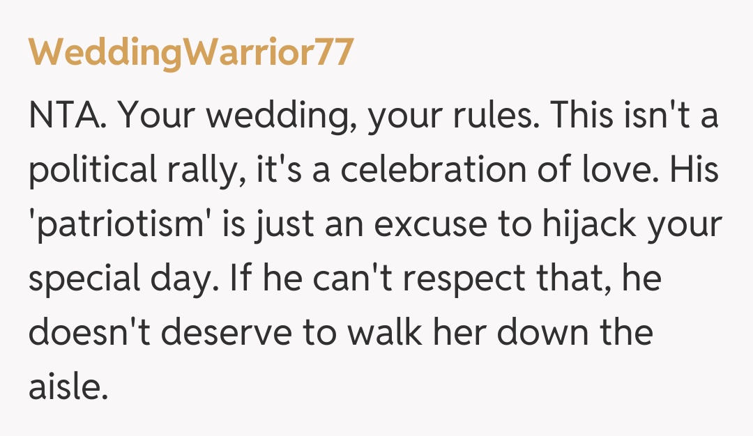Comentariu de la WeddingWarrior77