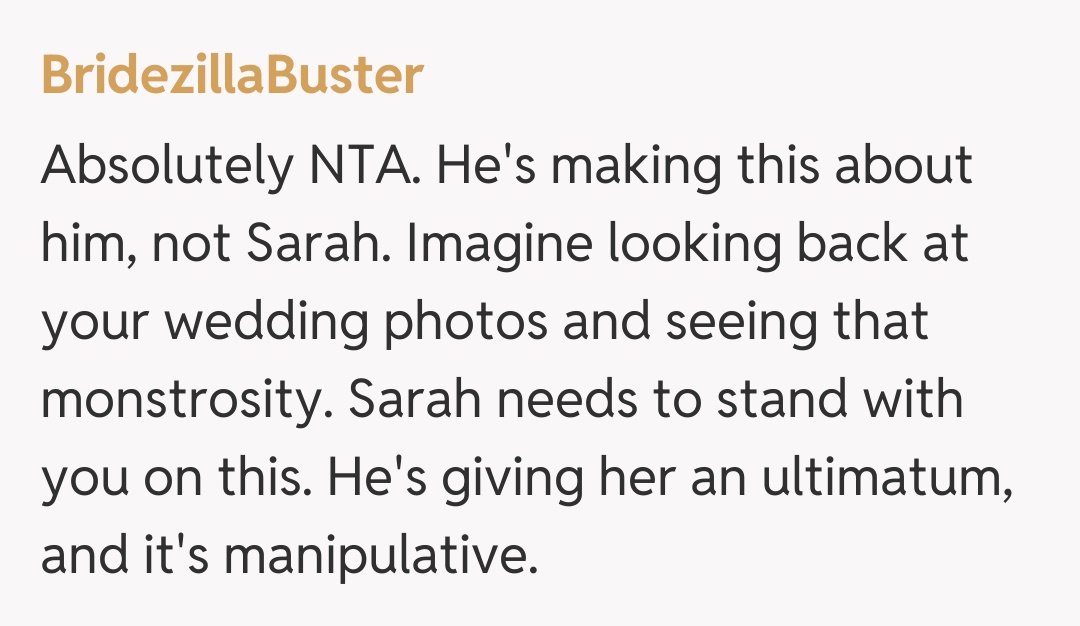 Comentariu de la BridezillaBuster