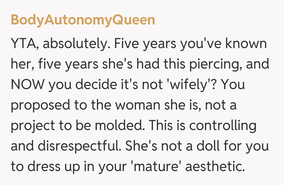 Comentariu de la BodyAutonomyQueen