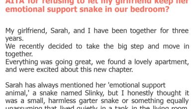 Photo of AITA for refusing to let my girlfriend keep her emotional support snake in our bedroom?