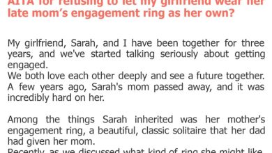 Photo of AITA for refusing to let my girlfriend wear her late mom’s engagement ring as her own?