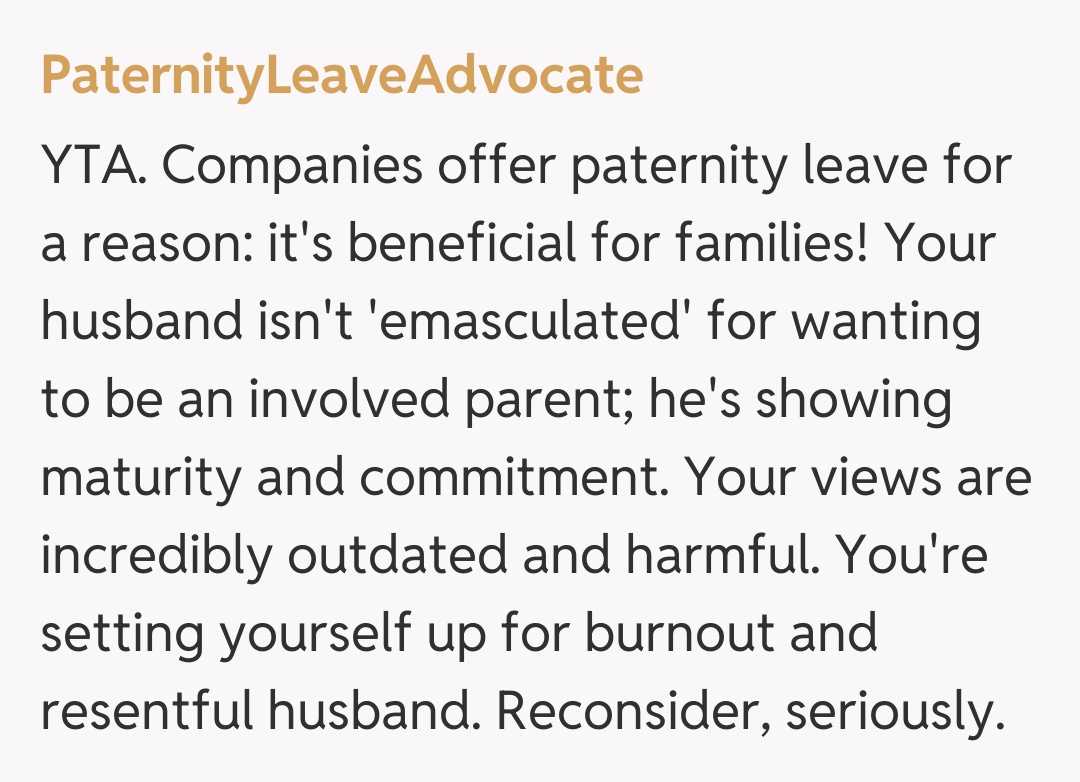 Comentariu de la PaternityLeaveAdvocate