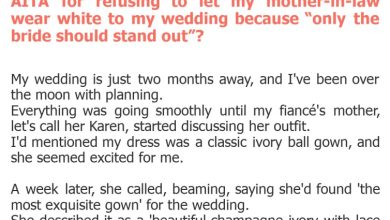 Photo of AITA for refusing to let my mother-in-law wear white to my wedding because “only the bride should stand out”?