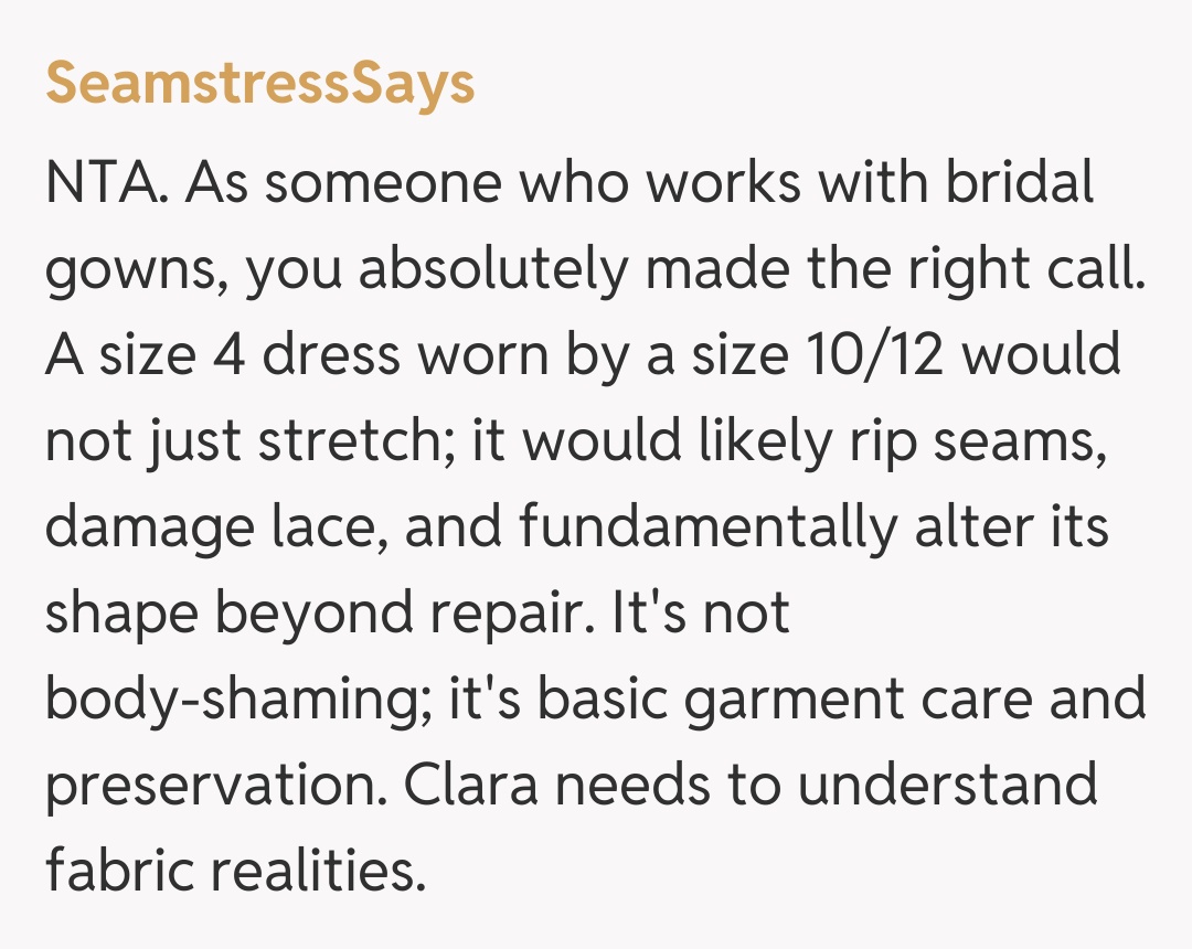 Comentariu de la SeamstressSays