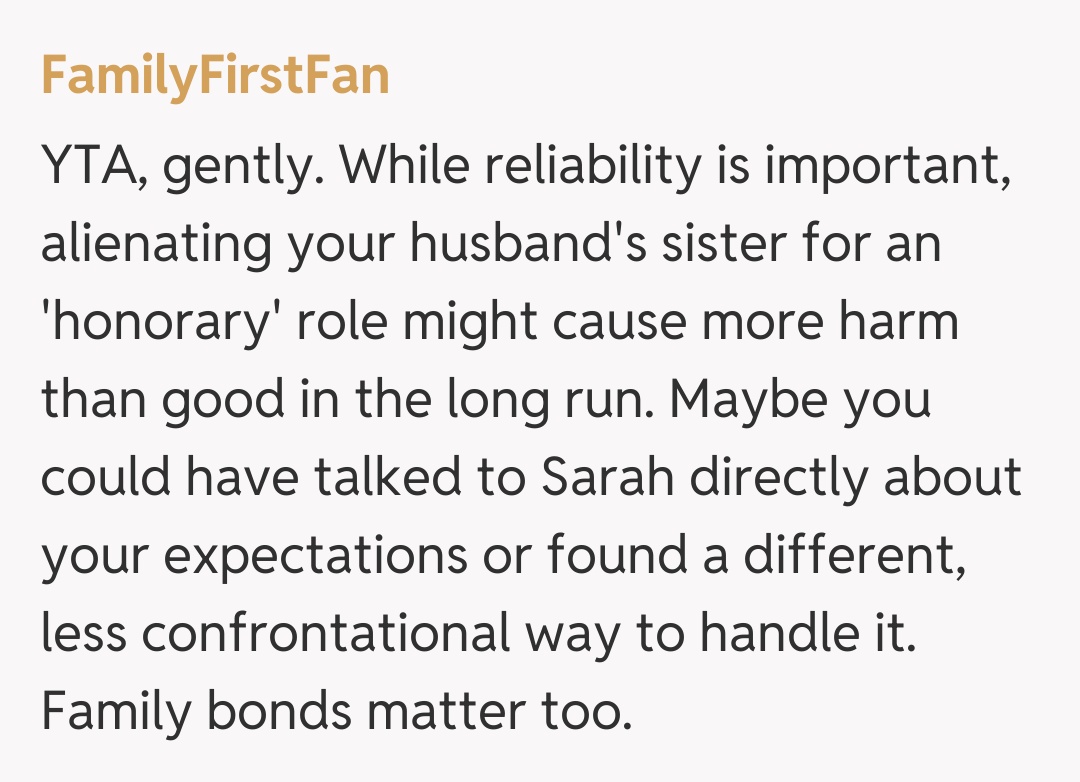 Comentariu de la FamilyFirstFan