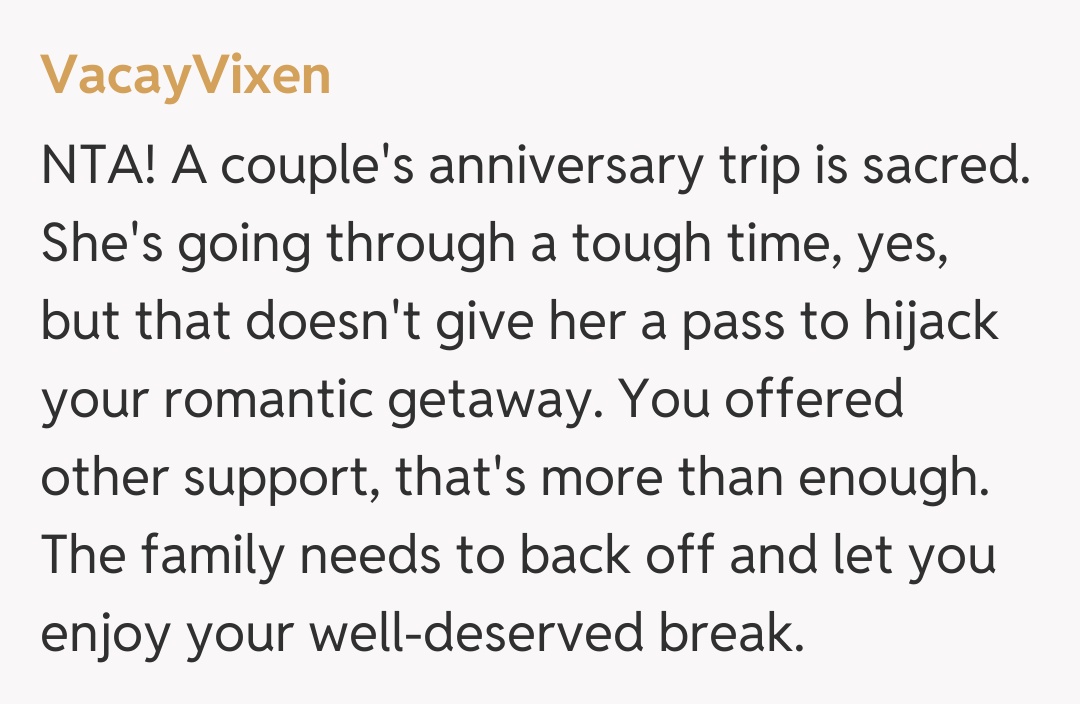 Comentariu de la VacayVixen